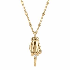 New 24k Gold Plated Middle Finger Necklace Choker
